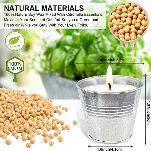 feihao 8 Velas de Citronela Antimosquitos,Velas Aromaticas Perfumadas de Cera de Soja,Vela de Cera de Soja 100% para jardín, Camping, Viajes, Regalos, protección contra Insectos