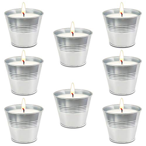 feihao 8 Velas de Citronela Antimosquitos,Velas Aromaticas Perfumadas de Cera de Soja,Vela de Cera de Soja 100% para jardín, Camping, Viajes, Regalos, protección contra Insectos
