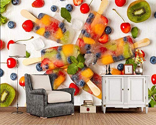 Fotomurales Decorativos Pared Vinilos Decorativos Papel Fotografico 3D Dulces Helado Frutas Comida Murales Fotográficos Papel Pintado Cuadros Habitacion Bebe Posters Mural Pared