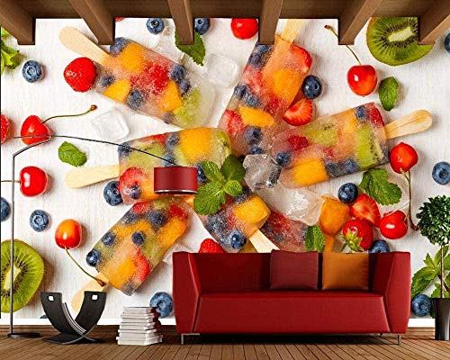 Fotomurales Decorativos Pared Vinilos Decorativos Papel Fotografico 3D Dulces Helado Frutas Comida Murales Fotográficos Papel Pintado Cuadros Habitacion Bebe Posters Mural Pared