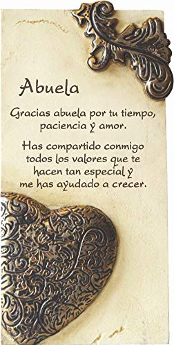 Framan PERGAMINO DE Piedra LABRADA con Textos para Ocasiones Especiales, Ideal para Regalo Original Y ECONÓMICO. Especial Abuela CORAZÓN