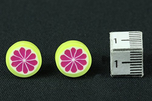 fruta amarilla pendientes de pomelo pomelo rosa pendientes Miniblings
