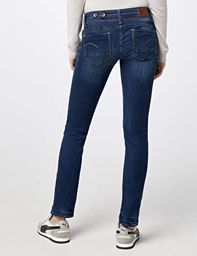 G-STAR RAW Midge Saddle Mid Waist Straight Vaqueros, Dk Aged 6553-89, 33W / 34L para Mujer