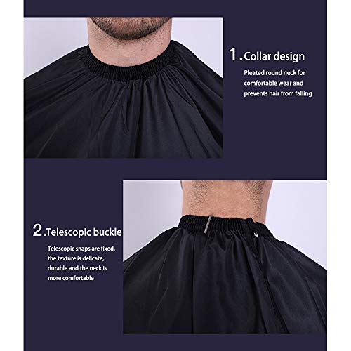 GAOYI Traje de peluquería profesional a prueba de agua, fácil de limpiar, liviano, resistente al agua, adecuado para peluquerías y salones de belleza (Negro)
