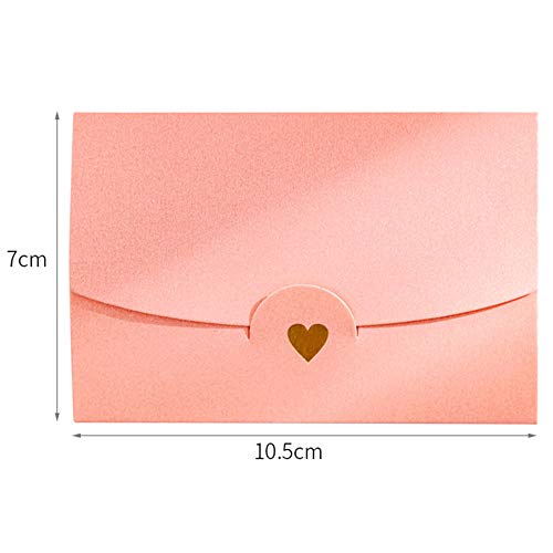 Globaldream Mini Sobre, 36 Piezas Mini Sobres para Tarjetas de Regalo Hechos a Mano Soportes Tarjeta Postal Linda Cierre de Corazón Bronceador para Materiales de Regalo de Fiesta de Boda y Cumpleaños