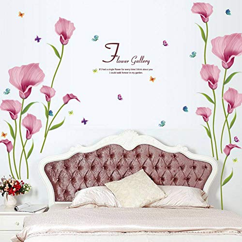 GUDOJK Pegatina de Pared Gloria de la mañana de Color Rosa Arte en Vidrio decoración de la Pared calcomanías Sala de Estar s DIY decoración del hogar Pegatinas de Pared Flor