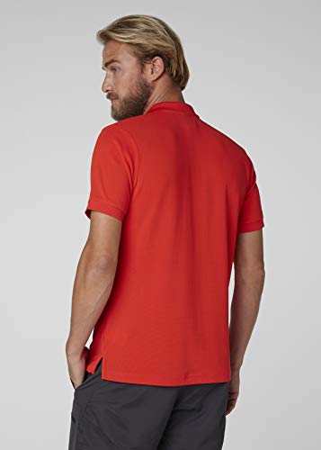 Helly Hansen Driftline Camiseta Tipo Polo de Manga Corta con Tejido de Secado rápido y Logo HH en el Pecho, Hombre, Rojo (Alerta), M