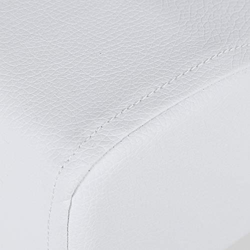 Hongzer Taburete de manicura, Taburete de pie de manicura Blanco con cojín de Asiento cómodo y Altura Ajustable para Tienda de cosméticos, Tienda de uñas, etc.