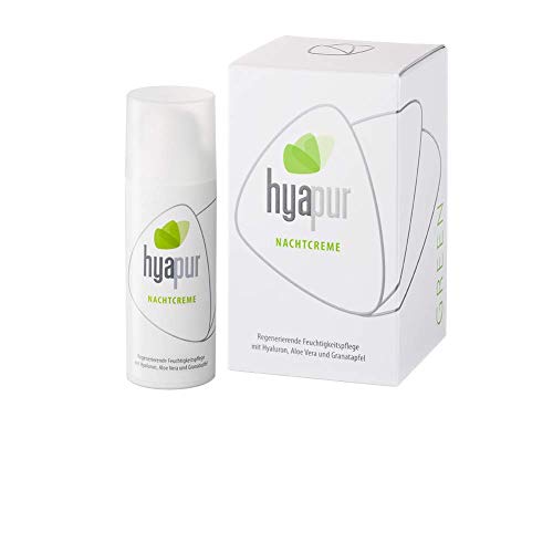 hyapur® – Crema de noche verde 50 ml – La nutritiva crema hidratante – para el cuidado antiedad con biológico vegano – cosmética natural de Berlín