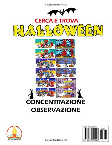 Il mio grande libro delle differenze: Cerca e trova Halloween per bambini