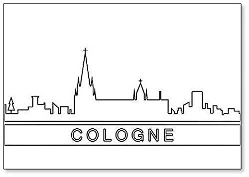 Imán clásico para nevera con ilustración de Colonia Skyline