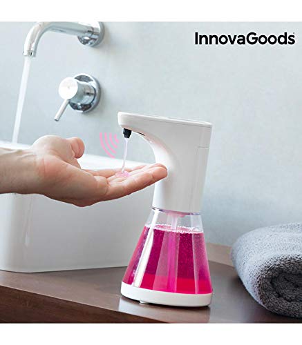 InnovaGoods Dispensador de Jabón Automático con Sensor, ABS y AS, Blanco, 10.5x21x14 cm