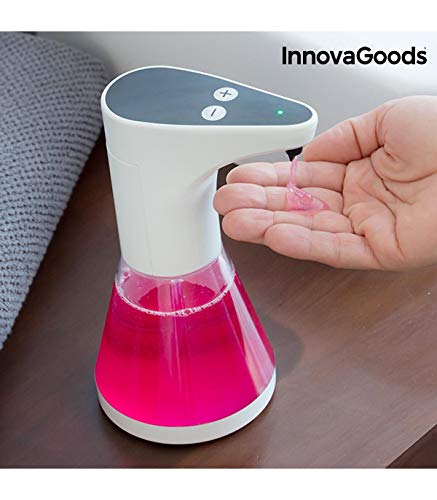 InnovaGoods Dispensador de Jabón Automático con Sensor, ABS y AS, Blanco, 10.5x21x14 cm