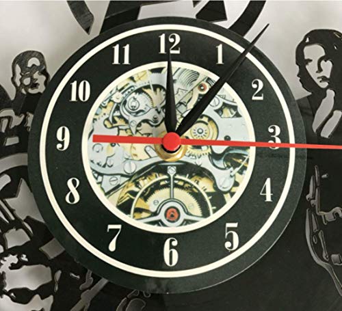 Ioxlks Vinyl Record Reloj de Pared In Metal We Trust Music Quote Rock Hand Reloj de Pared Rock and Roll Heavy Metal Music Vinyl Record Reloj de Pared Regalo para Amantes de la música 30 CM k645