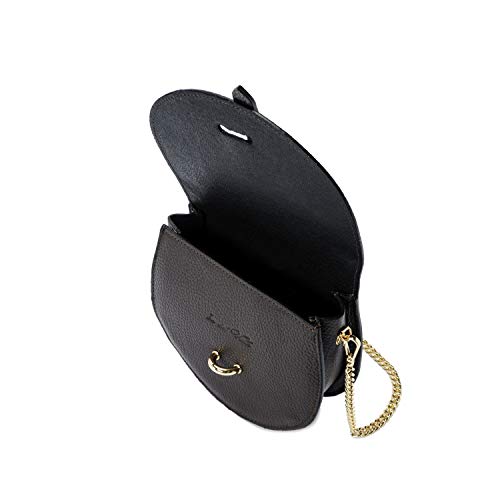 Ira del Valle, Modelo Monaco, Bolso Bandolera de Mujer, Pochette Elegante Moda con Correa para Hombro, Pequeño Bolso de Mano, Clutch de Piel Auténtica, Made in Italy (Marrón 1)