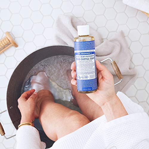 Jabón de menta de Dr Bronner's, Pure Castile, 237ml, 100 % orgánico