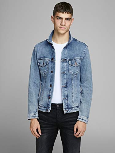 Jack & Jones Jjialvin Jjjacket Sa 002 Noos Chaqueta de jean, Azul (Denim), L para Hombre