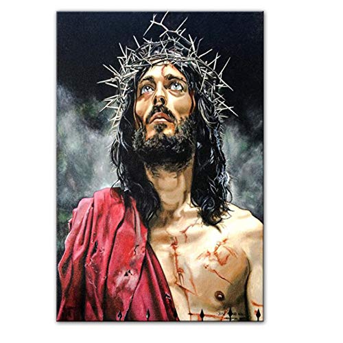 Jcnfa Cartel De La Serie Religiosa De Jesús/Mural De La Lona, Wall Art Ilustraciones, Pintura Religiosa For La Decoración De La Pared del Baño del Dormitorio De La Sala De Estar