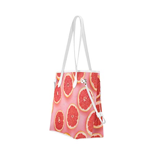 JIUCHUAN Bolso de mano para mujer, bolso de hombro con rebanada de pomelo rojo maduro, bolso para niñas, de gran capacidad, resistente al agua, con asa duradera