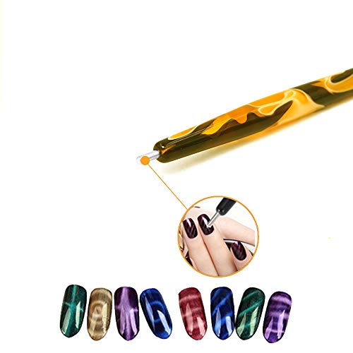 Juego de 8 piezas de herramientas de imán para uñas, herramienta para manicura y arte de uñas, herramienta para bricolaje, magia, 3D, magnético, para gatos, ojos, esmalte de uñas de gel UV