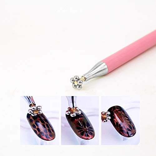 Juego de 8 piezas de herramientas de imán para uñas, herramienta para manicura y arte de uñas, herramienta para bricolaje, magia, 3D, magnético, para gatos, ojos, esmalte de uñas de gel UV