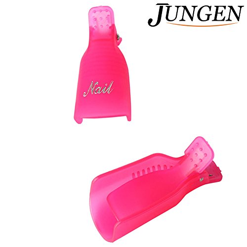 JUNGEN 10 Piezas Clip de Removedor de Esmaltes de Uña Plástico Herramientas de Eliminación de Gel de Uñas Pinza de Arte de Uñas