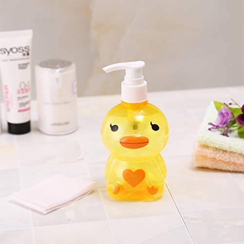 JunYe 250 ml Dispensador de jabón portátil Niño Lindo Animal Rana/Forma de Pato Tipo de Prensa Dividir Bomba vacía Botella Champú Ducha Contenedor Color Aleatorio