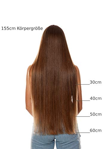 Just Beautiful Hair REMY Extensiones de cortina cosida pelo natural - 40cm, colore #12 miel rubia, liso