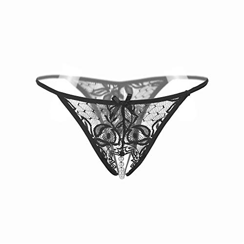 KIMODO Mujeres Encaje Bragas de Entrepierna Tanga Entrepierna con Perlas masajear la Ropa Interior Ropa Erótica Mujer Sexy Lencería De Dormir