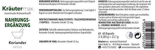 Kräutermax Extracto de cilantro 125 mg cápsulas 1 x 60 piezas veganas