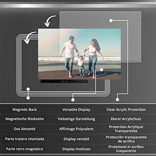 Kurtzy Marcos de Fotos en Blanco con Imán para Refrigerador - (Paquete de 50)- 7cm x 4.5cm Tamaño de inserción de Foto, Marcos Acrílico Transparente para Fotos Familiares y Diversión Niños