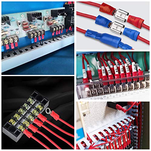 La Herramienta de Engarce de Trinquete con Orejetas de Cable de 500 Piezas, Conectores Eléctricos Aislados Incluyen Horquilla de Pala Tipo Bala y Empalme a Tope