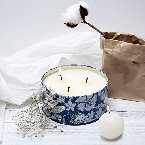 La Jolíe Muse Vela perfumada de 400 grs. para Regalo, aroterapia Algodón crocante, Vela de Cera de Soja Natural de 3 mechas  