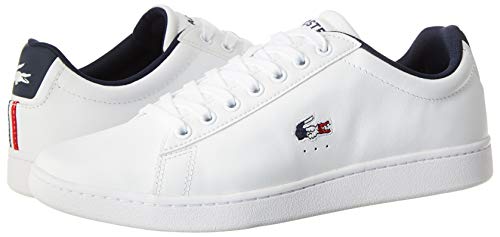 Lacoste Carnaby EVO TRI1 SMA, Zapatillas para Hombre, Blanco (Wht/Nvy/Red), 40 EU