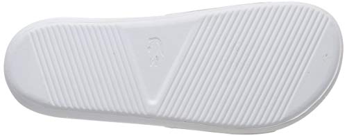 Lacoste Croco Slide 119 1 CMA, Sandalias de Punta Descubierta para Hombre, Blanco (White/Green), 43 EU