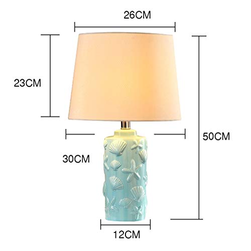 Lámparas de mesa y mesilla de noche Lámpara de mesa de cerámica de concha moderna de estilo mediterráneo Lámpara de mesilla de dormitorio Lámpara de mesa de decoración de sala de estar creativa Lámpar
