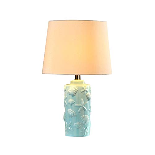 Lámparas de mesa y mesilla de noche Lámpara de mesa de cerámica de concha moderna de estilo mediterráneo Lámpara de mesilla de dormitorio Lámpara de mesa de decoración de sala de estar creativa Lámpar