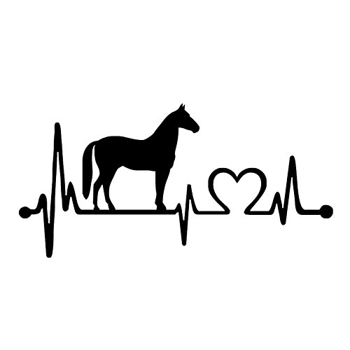 LEON-FOLIEN 2 Pegatinas corazón 17 x 8,5 cm perro Herzdirag Kardiogramm Autoaufkleber Tattoo Tattoo Tuning brillante pantalla en negro – 2 unidades