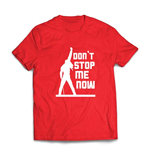 lepni.me Camisetas Hombre Don't Stop me Now! Camisas de Abanico, Regalos de músicos, Ropa de Rock (Medium Rojo Multicolor)