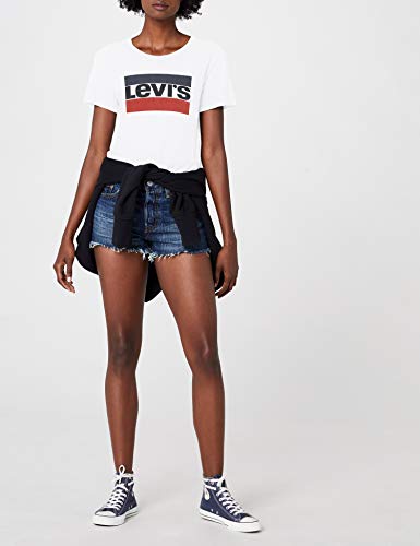 Levi's The Perfect Tee, Camiseta para Mujer, Blanco (White 297), Small
