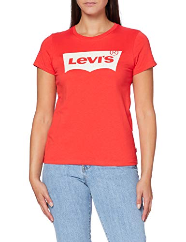 Levi's The tee Camiseta, Batwing Poppy Red, M para Mujer