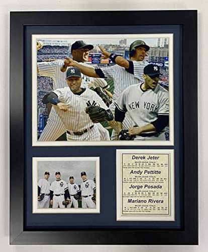 Leyendas Nunca Mueren New York Yankees Serie Mundial de 2009 Core Cuatro Foto enmarcada Collage, 11 x 14 Pulgadas