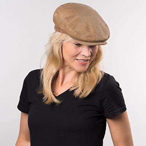 Lipodo Gorra Gatsby Cordial Algodón - Azul - Talla S 54-55 cm - Gorra de Pana de Hombre con Forro Acolchado para Invierno - Gorra Deportiva