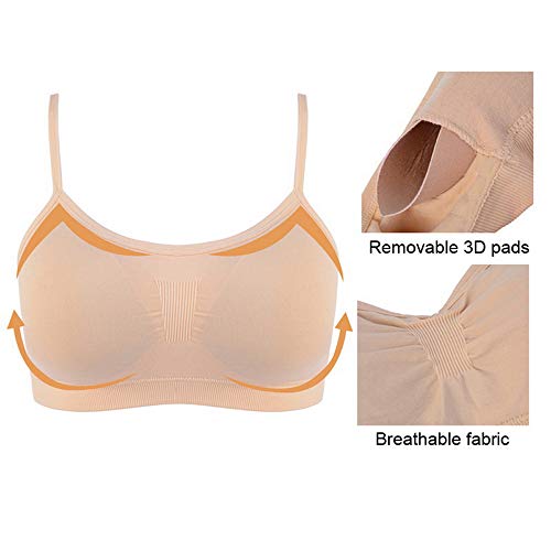 Litthing Sujetador Invisible Slim Fit sin Anillo de Acero Chaleco para Mujer la Combinación de Ropa Interior Femenina (Blanco + Carne, L)