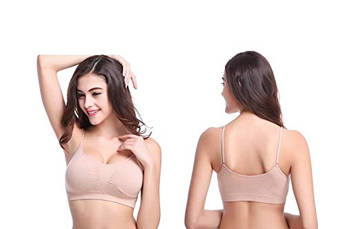 Litthing Sujetador Invisible Slim Fit sin Anillo de Acero Chaleco para Mujer la Combinación de Ropa Interior Femenina (Blanco + Carne, L)