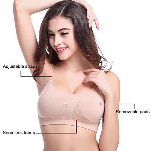 Litthing Sujetador Invisible Slim Fit sin Anillo de Acero Chaleco para Mujer la Combinación de Ropa Interior Femenina (Blanco + Carne, L)