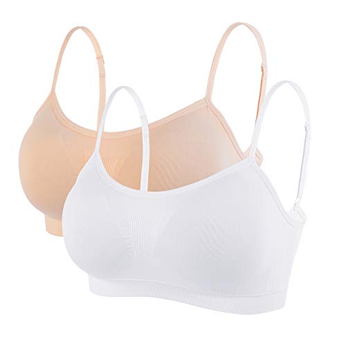 Litthing Sujetador Invisible Slim Fit sin Anillo de Acero Chaleco para Mujer la Combinación de Ropa Interior Femenina (Blanco + Carne, L)