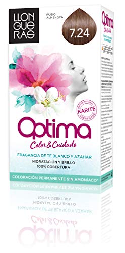 Llongueras Optima Tinte de Cabello Permanente sin Amoniaco Tono #7.24 Rubio Almendra