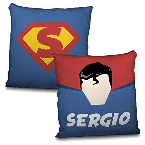 LolaPix Cojín Superhéroes Personalizado con Nombre. Regalo Friki. Varios Diseños a Elegir. Superman