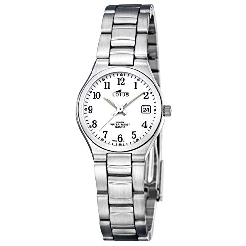 Lotus 15193-2 - Reloj de Pulsera de Mujer, Correa de Acero Inoxidable, Color Plata